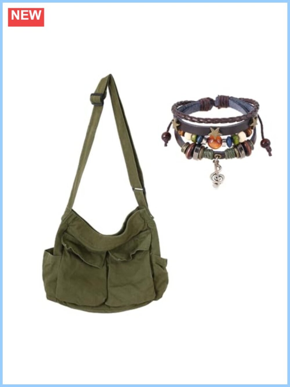 Canvas Messenger Bag Hobo Crossbody Shoulder Bag